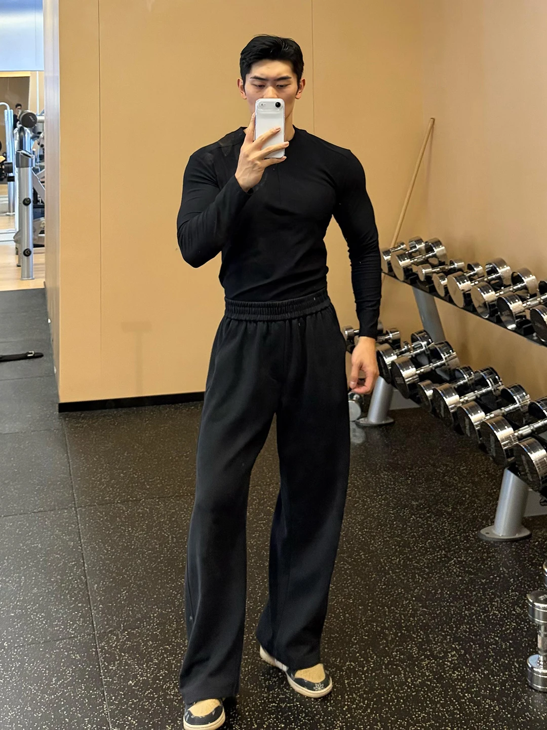 

American Sle Fitn Trousers Men's Autumn Winter Heavyweight Fce Wide Leg Sports Pants Hard Man Drape Casual Pants