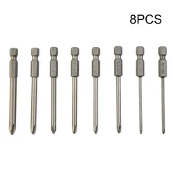 8 Pcs Magnetic Screwdriver Bits 75mm Cross Head 6.35mm Hex Shank PH0 PH1 PH2 For Electric Driver Hand Drill Tools Accessories