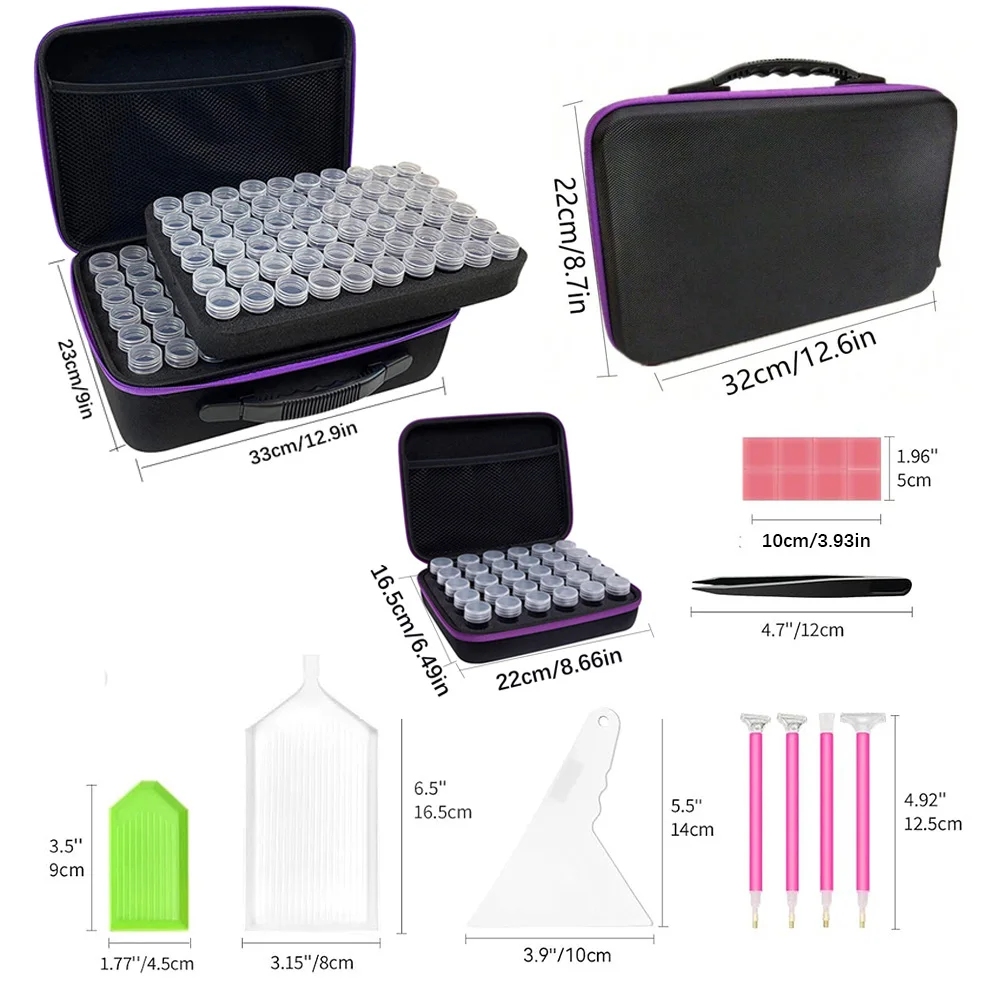 30/60/120Bottles Storage Bag 5D Diamond Painting Accessories Tools Storage Box Carry Case Diamant Painting Tools Container Bag