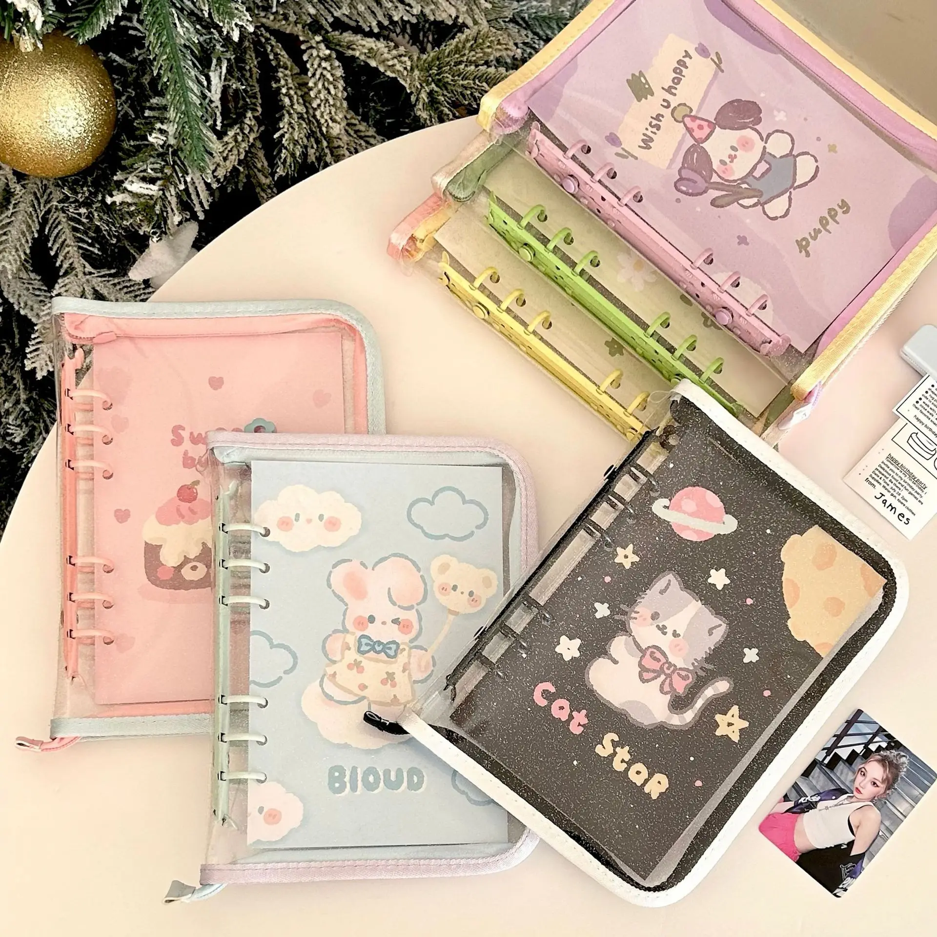 A6 Pvc Zipper Cover Cute Kpop Idol Card Album Photo Storage Book Binder Photocards Collect Book Journal Cover School Stationery