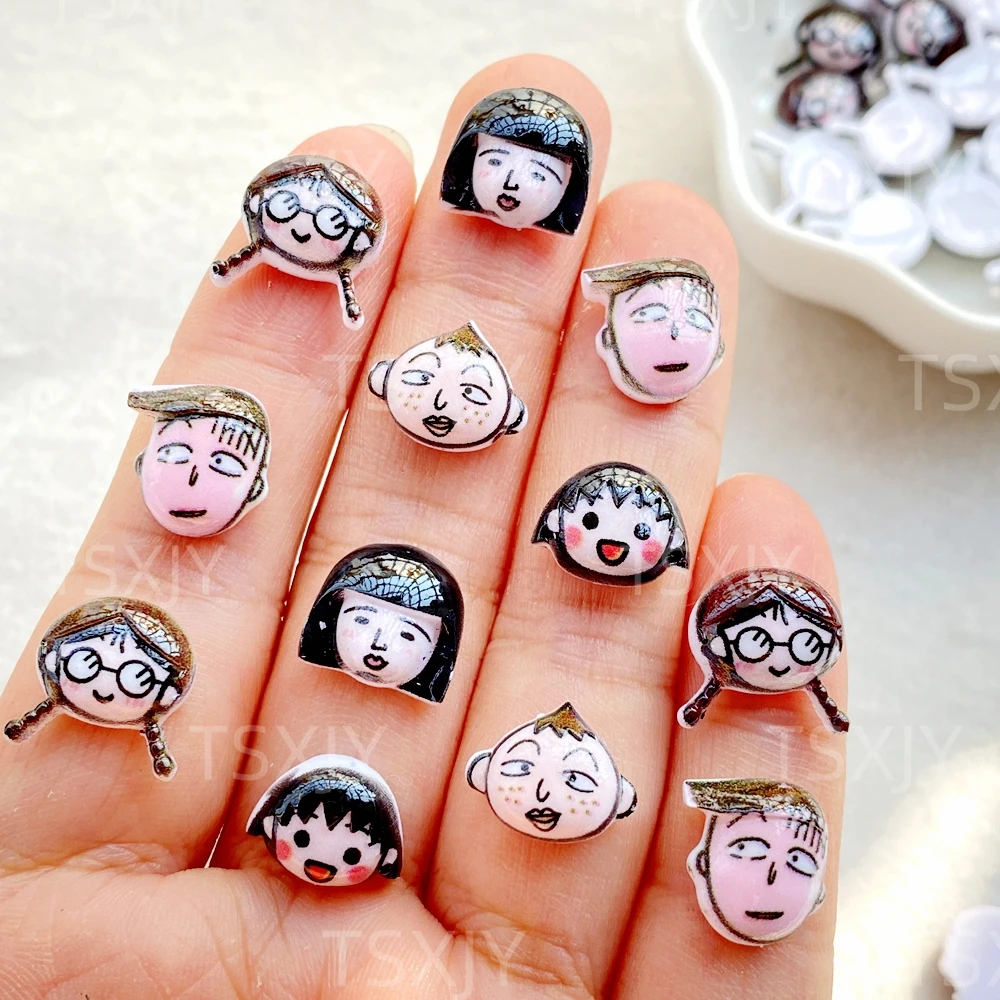 50pcs Resin Mini Cute cartoon little girl, boy  Figurines Flat back Nail Art DIY Scrapbook Crafts Nail Art Flatback Rhinestone