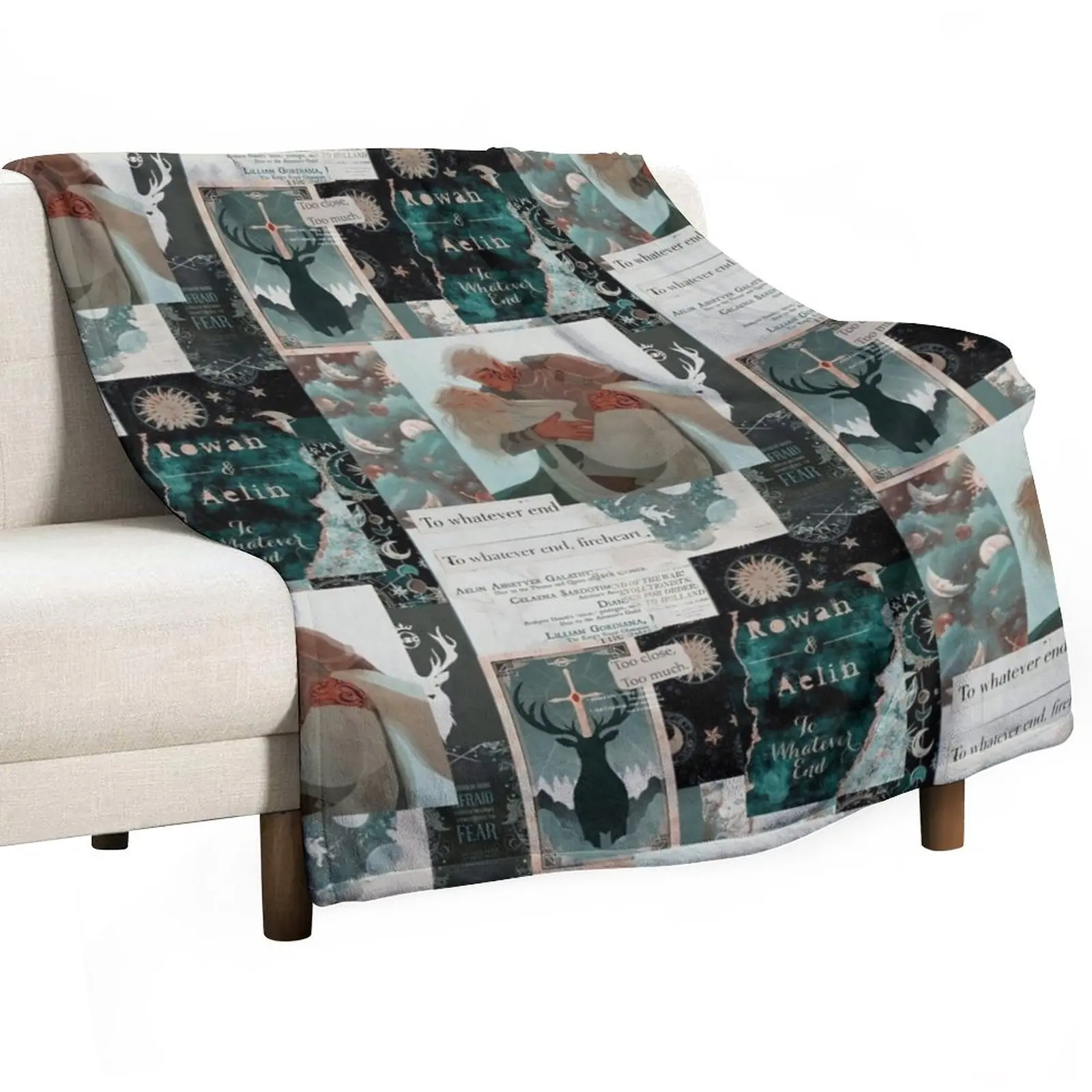 New Throne of glass aelin and rowan Throw Blanket Large Blanket Shaggy Blanket