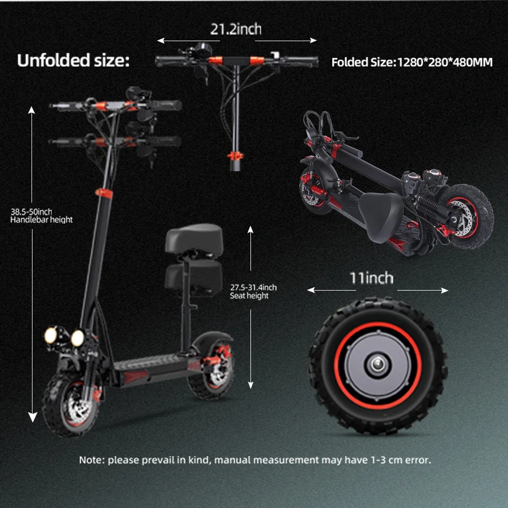 FREEBOY J11MAX Elektroroller für Erwachsene, E-Scooter mit 48V18AH Akku, Faltbarer E-Scooter, 11-Zoll Offroad-Reifen, Elektrisches Skateboard – Detail 9