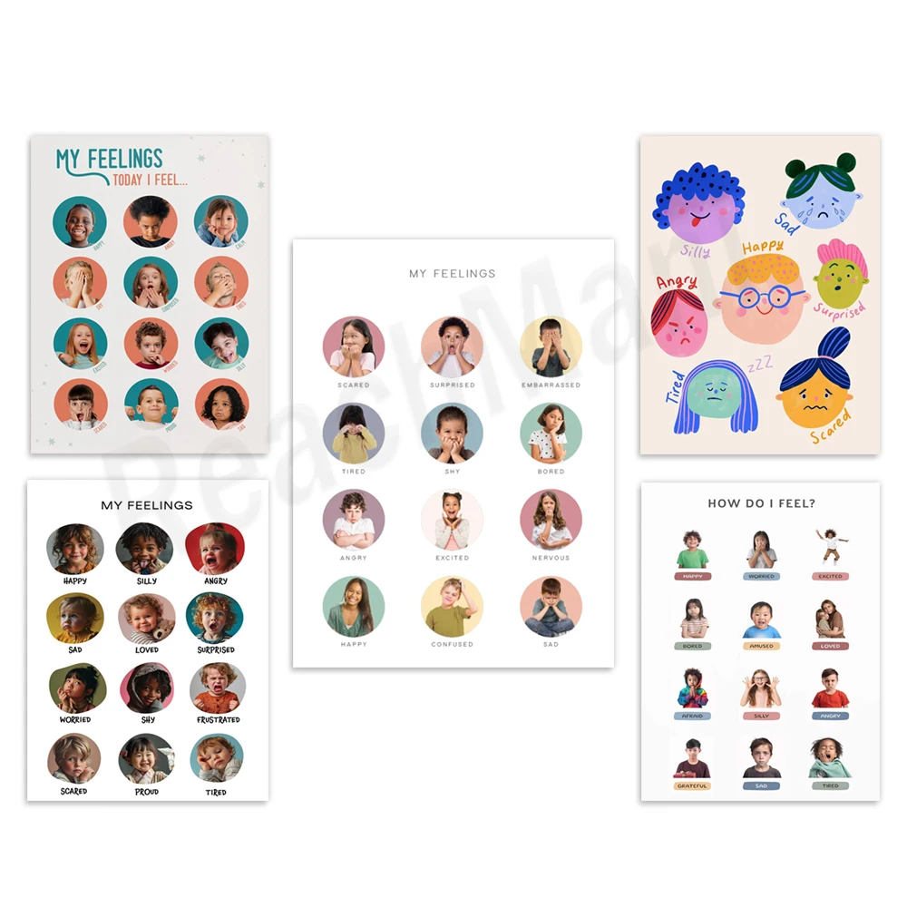 Versión francesa de "Mis Emociones", mis sentimientos imprimibles, tabla de emociones, esquina tranquila, imagen de enseñanza de carteles educativos