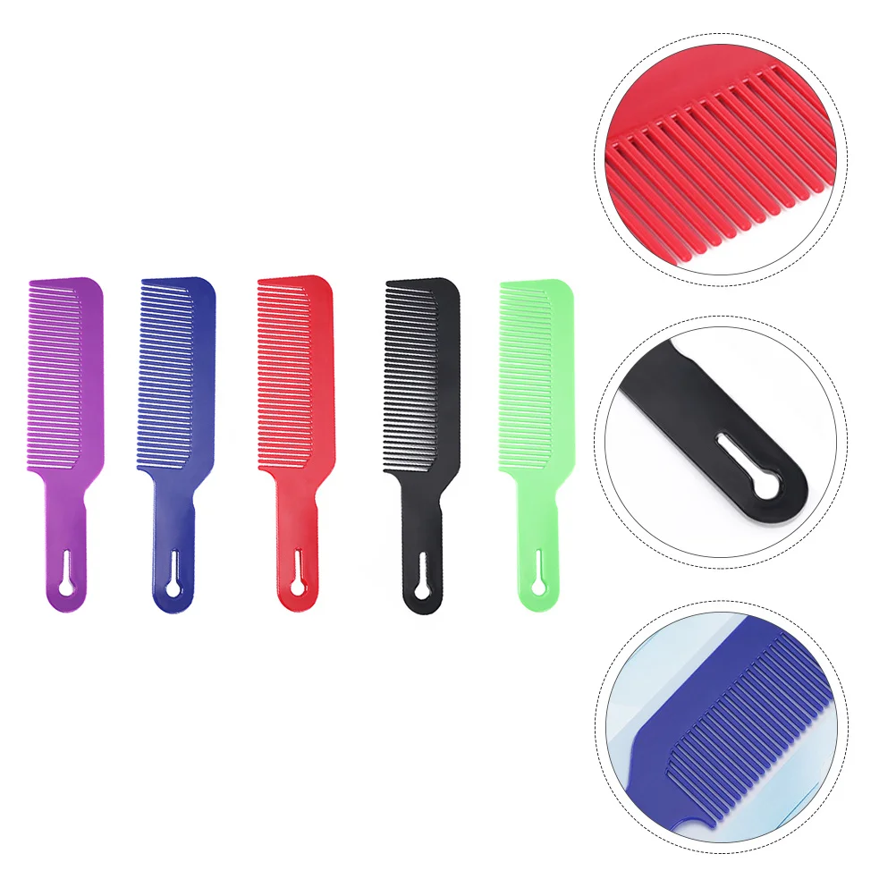 

5 шт. пластиковая ручная расческа смешанного цвета, прочная, гладкая, с закругленными зубцами для влажного и сухого использования, салонная парикмахерская, портативная мужская парикмахерская