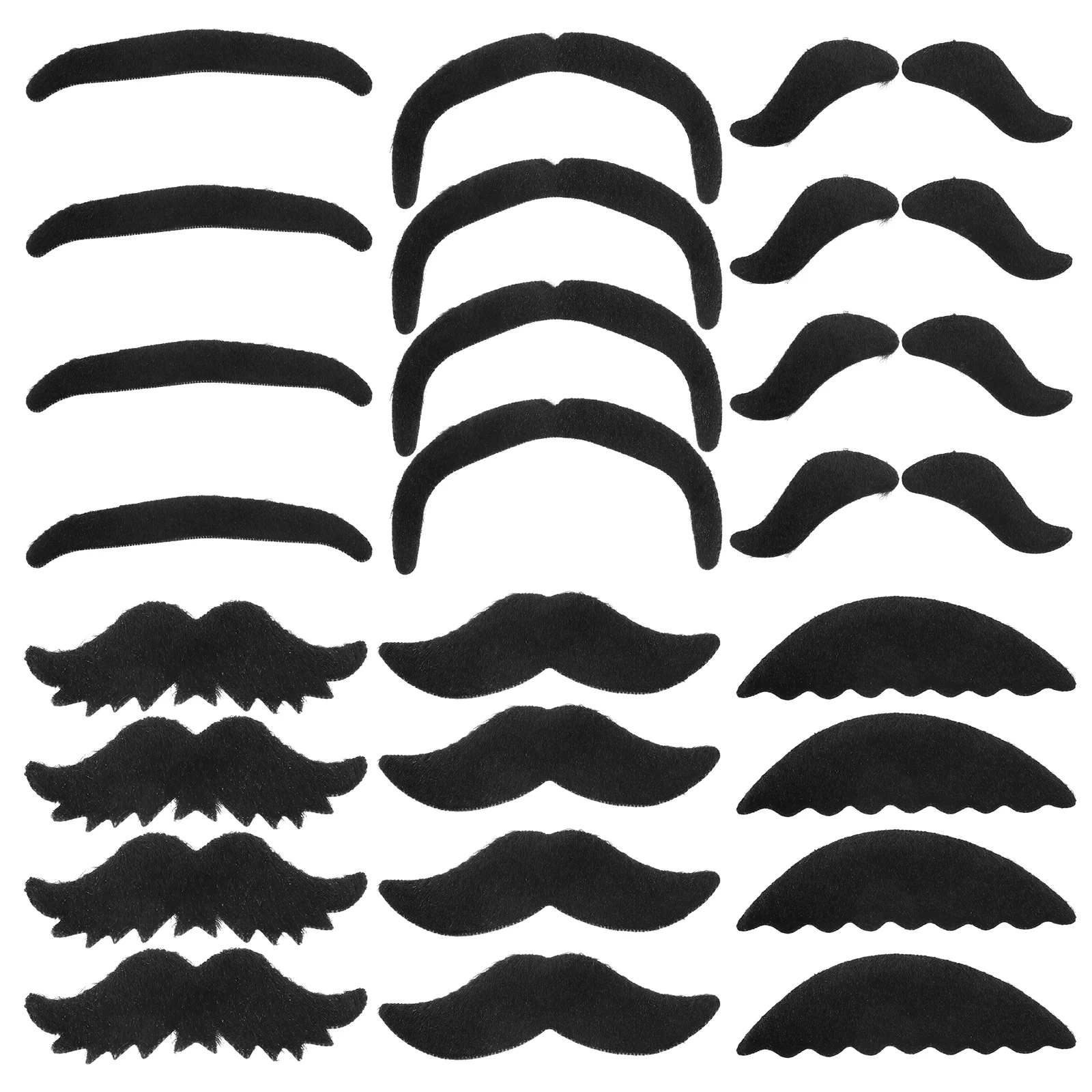 24 Pcs Fake Beard Mustache Masquerade Beards Props Pirate Party Supplies Costume Halloween Costumes Men Apparel Man