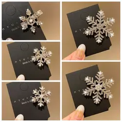 Fashion Hair Clip For Women Girls Hair Accessories Rhinestone Snowflake Hairpin Girls Christmas New Year Barrettes Headwear