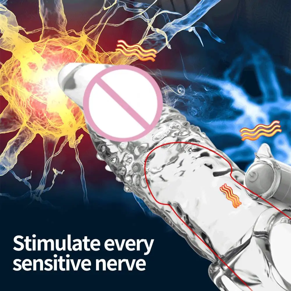 شفافة القضيب تمديد خاتم الديك غمد للرجال قابلة لإعادة الاستخدام آمنة سيليكون الذكور كم ل القذف تأخير الوقت لعبة الجنس الواقي الذكري #3