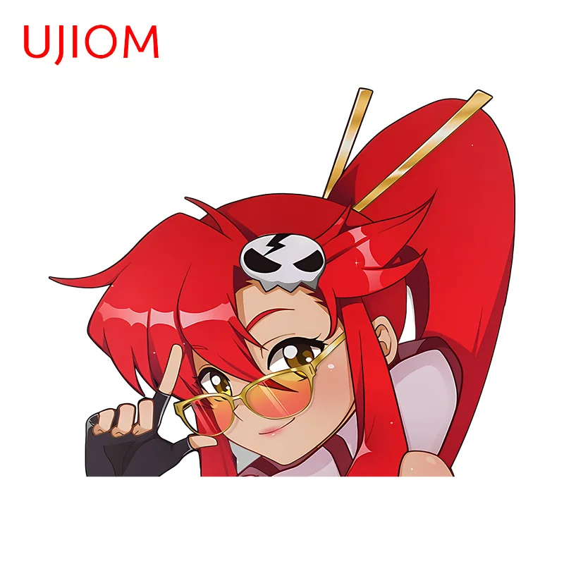 UJIOM Yoko Littner Peeker Wall Sticker Glasses Girl Wink Stylish Scratch Proof JDM Decal Light switch Decoration Accessories