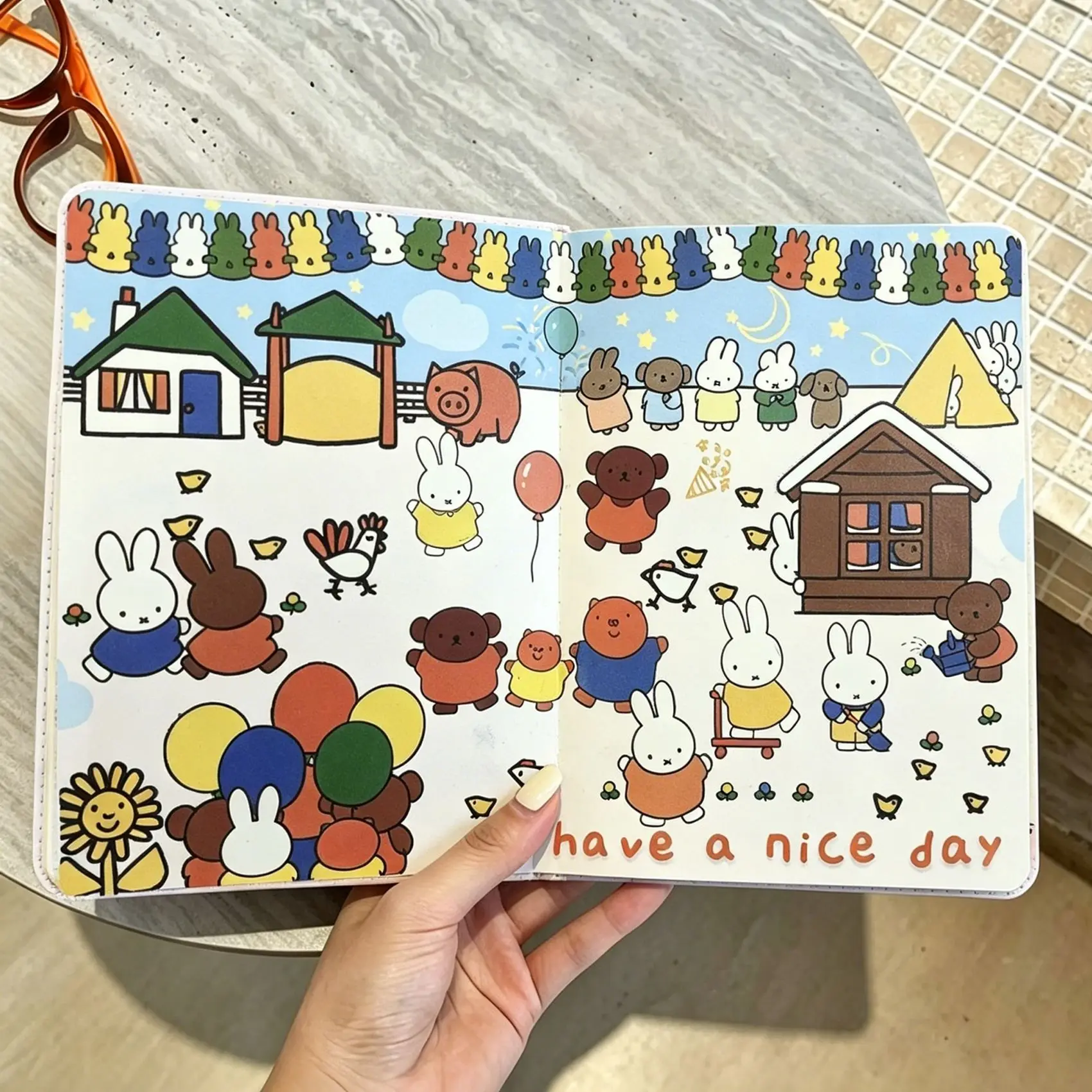 Cute Kawaii Miffy B6 Cartoon Illustration Notebook Journal Diary Planner Colored Pages School Supplies Student Stationery Gift view 3