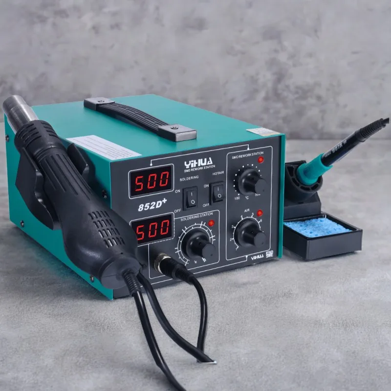 

YIHUA 852D+ BGA diaphragm pump hot air soldering iron welding repairing tool solder hot air rework station soldering station