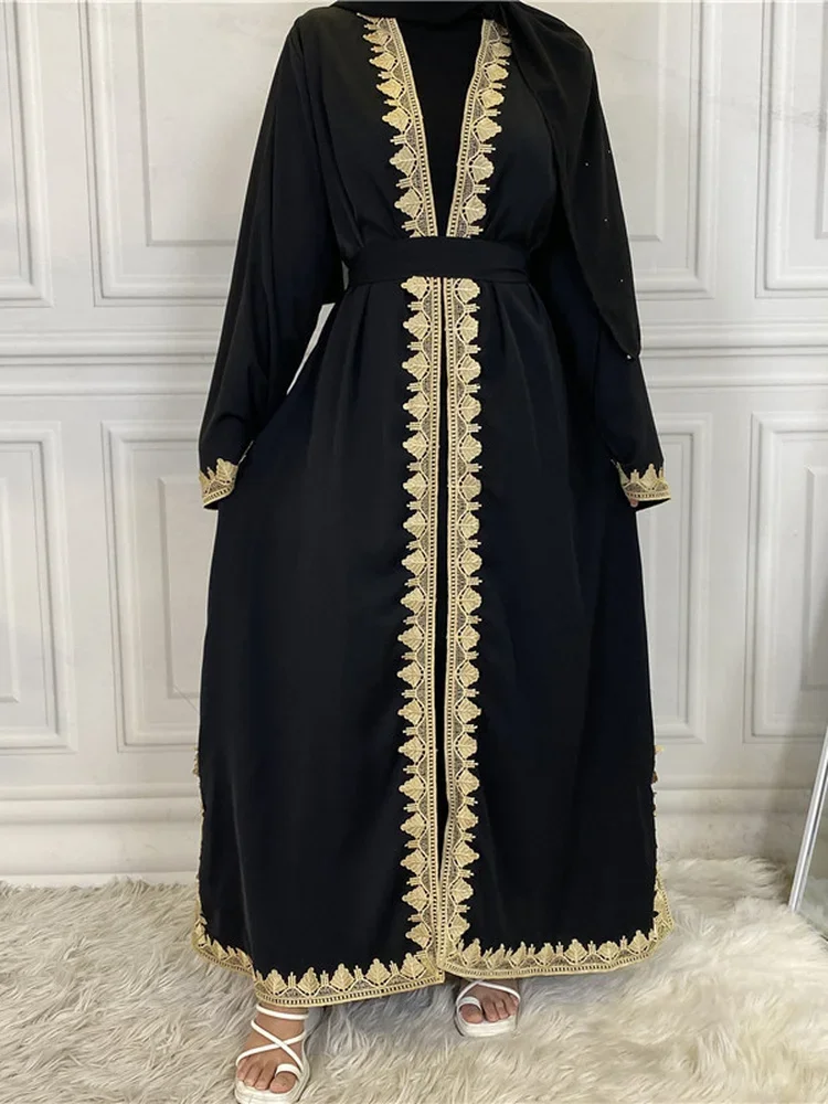 Ramadan Elegant Prayer Muslim Open Abaya Women Dress Dubai Turkey Islam Long Dress Kaftans Dresses Robe Longue Femme Vestidos