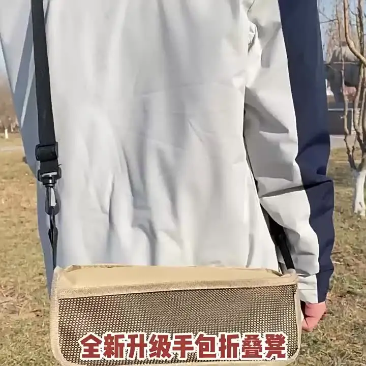 Folding Stool for Outdoor Leisure, Camping, and Hiking Fishing Trips, Convenient Shoulder Bag Style Portable Stool for Storage