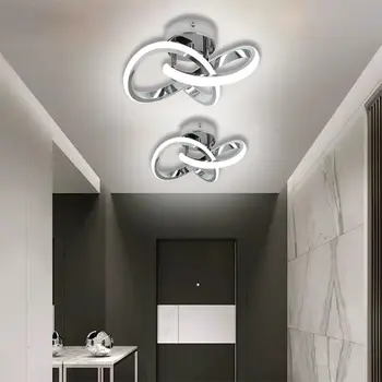 現代LED吸頂燈,銀色金屬質感,三葉草線條設計,適用於臥室、走廊、廚房、入口照明燈具 10 最佳銷售 銀色吸頂燈 - №3