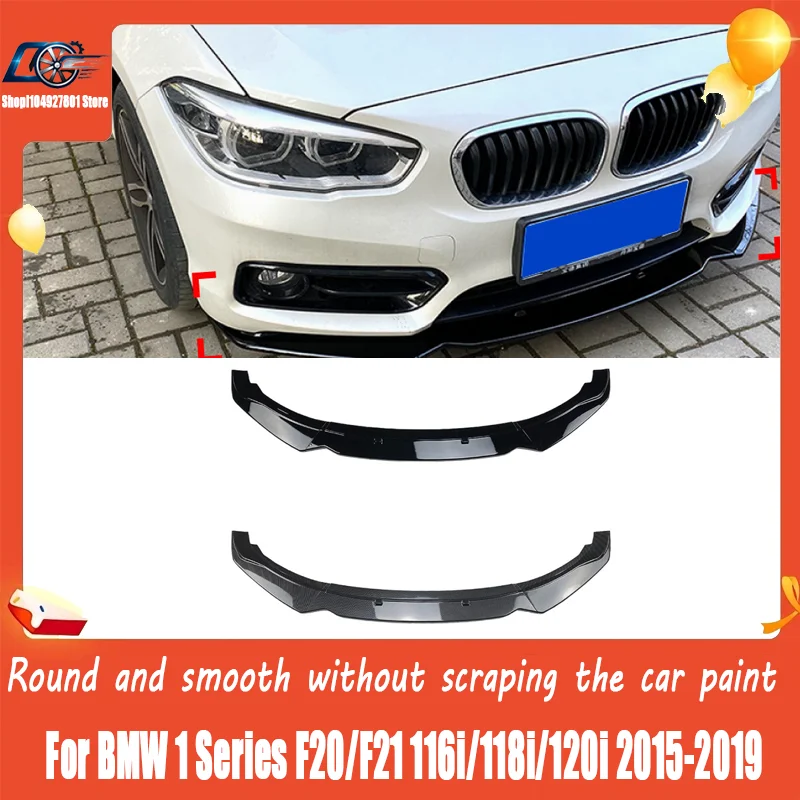 For BMW 1 Series F20/F21 116i/118i/120i 2015-2019, Front Lip / Chin Spoiler Front Bumper Splitter, Sporty Upgrade, Direct Fit.