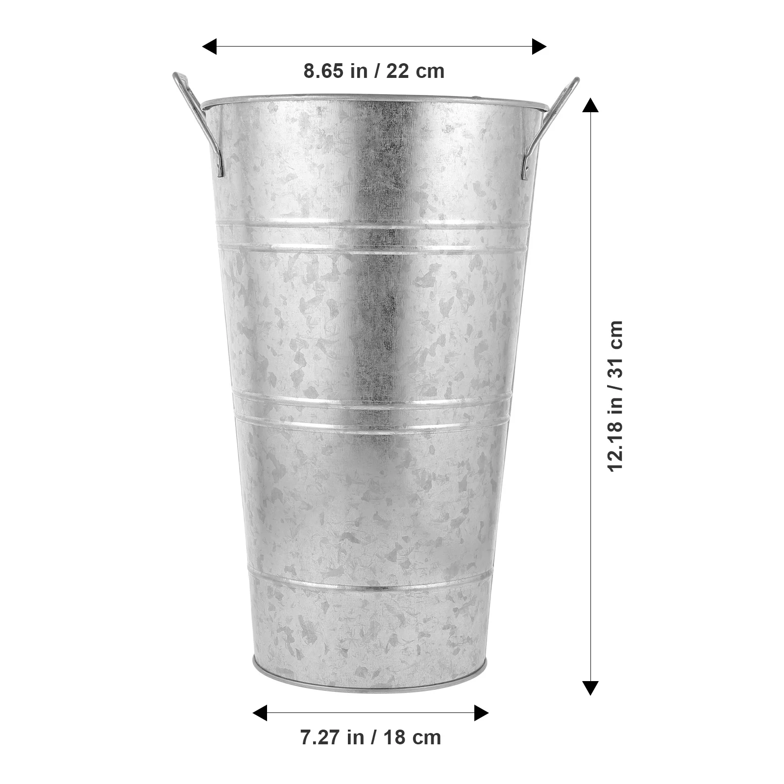 

Retro Tin Bucket Flower Pot Vintage Metal Vase Storage Rack Iron Rustic Farmhouse Buckets