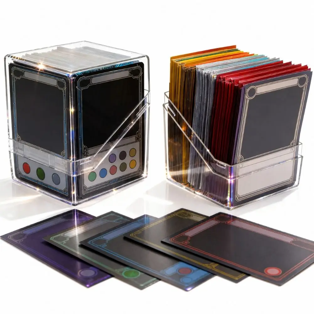 Acrylic Card Storage Box Transparent Secure Storage Acrylic Card Case 100PCS Capacity Clear Display TCG Deck Box