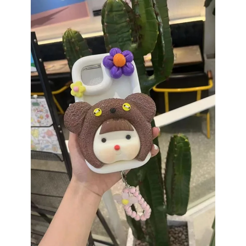 

Applicable to iPhone12 three-dimensional super cute soft rubber silicone 13/14pro clay handmade DIY mobile phone case
