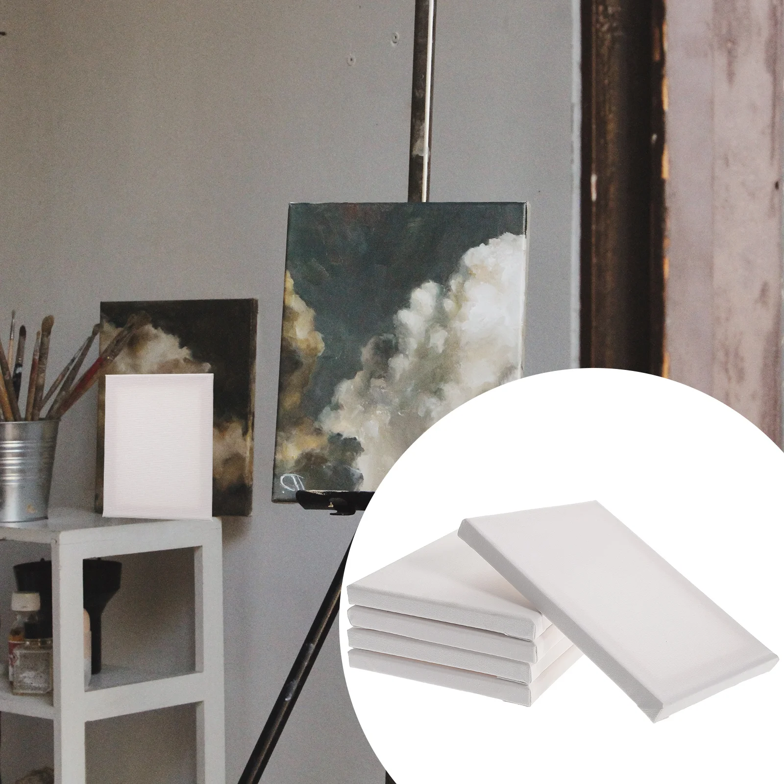 Imagem -04 - Lona em Branco Grande para Pintura Cavalete Telas Placas Planas Brancas Aquarela Elástica Criança Peças
