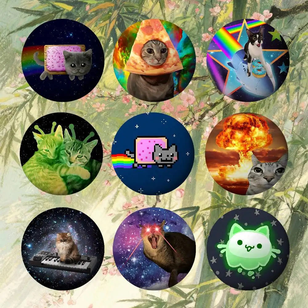 

Cute Funny Rainbow Alien Cat Customizable Tin Badges, Stylish And Cute Round Anime/star Birthday Gifts For Friends And Classmate