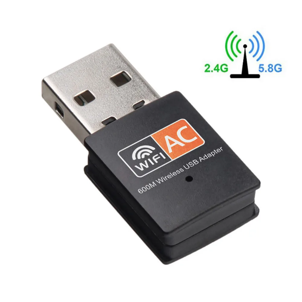 600Mbps Dual Band USB WiFi Dongle 2.4G 5GHz AC Wireless Network Adapter 802.11ac Mini WiFi Receiver For Desktop Laptop PC