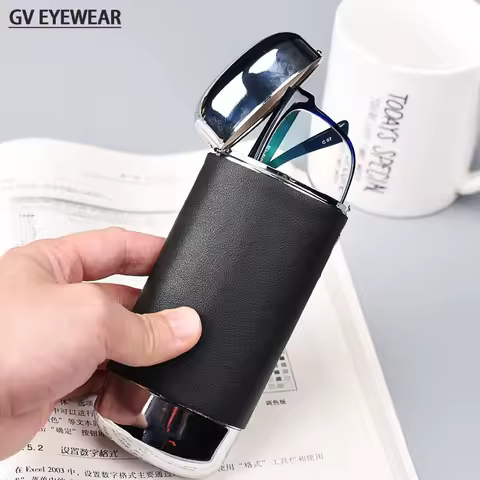 Japan Handmade High-end Gasses Box Metal Compression Button Design Iron Box Sunglasses Packaging Presbyopia Myopia Glasses Case