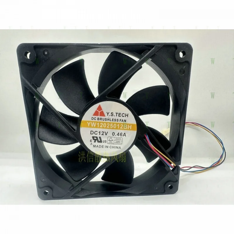 

H 1 pcs Yuanshan 12025 YW1225012BH 12V0.46A 12CM 4-wire PWM temperature fan