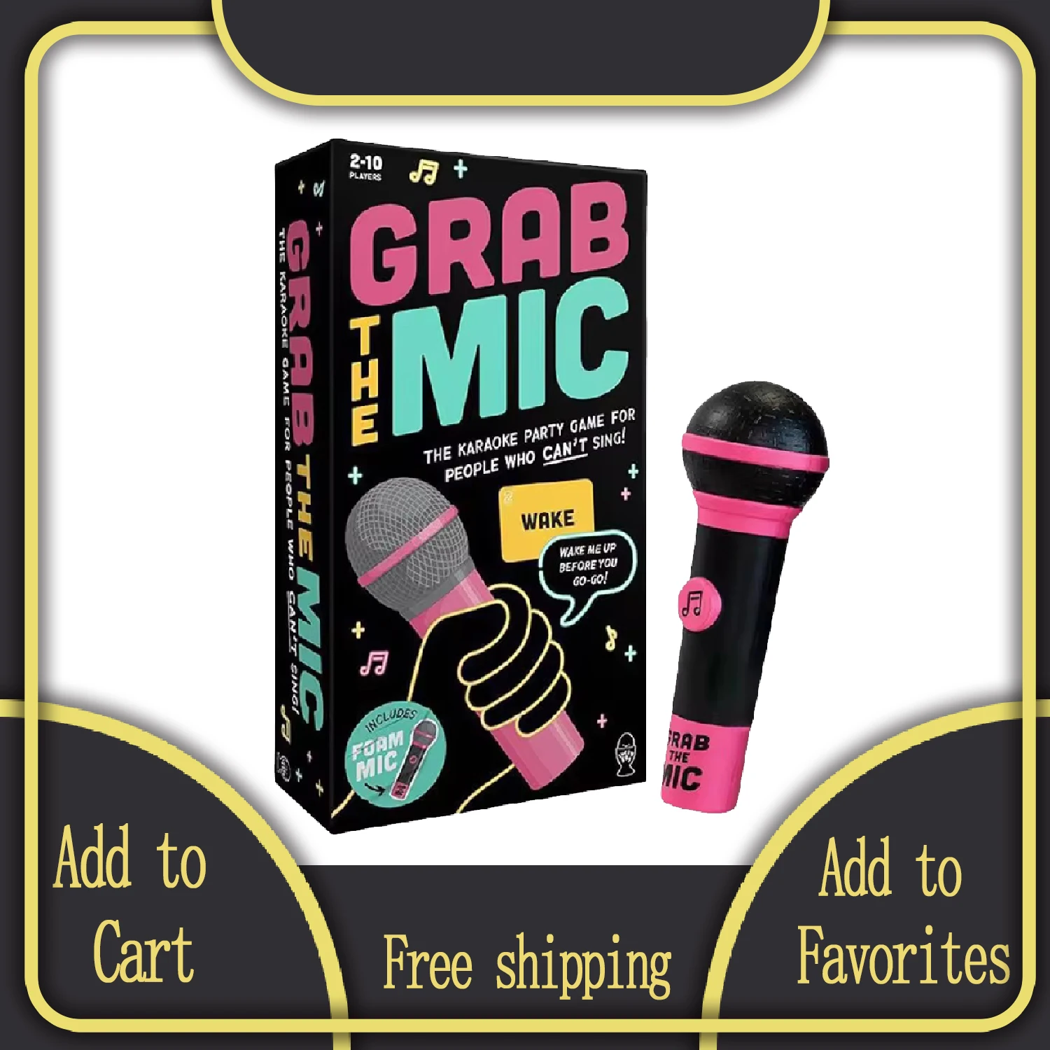 Exciting Grab Mic Bad Singers Board Game 2-10 Players Family Karaoke Game 125 Lyric Cards Party Game Suitable for Friends Party