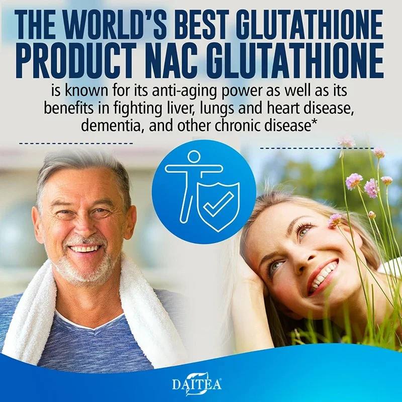 Daitea NAC Supplement - Milk Thistle Glutathione Collagen Capsules - Skin Health & Vitality, Detoxification, Immune Support