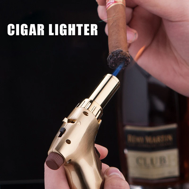 JOBON Adjustable Flame Size DUAL Style Butane Torch Lighter Refillable Blow Torch with  Flame Lock for Crafting And Camping