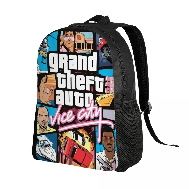 Custom Adventure Game Grand Theft Auto Collage Travel Backpack Men Women School Laptop Bookbag GTA College Student Daypack Bags