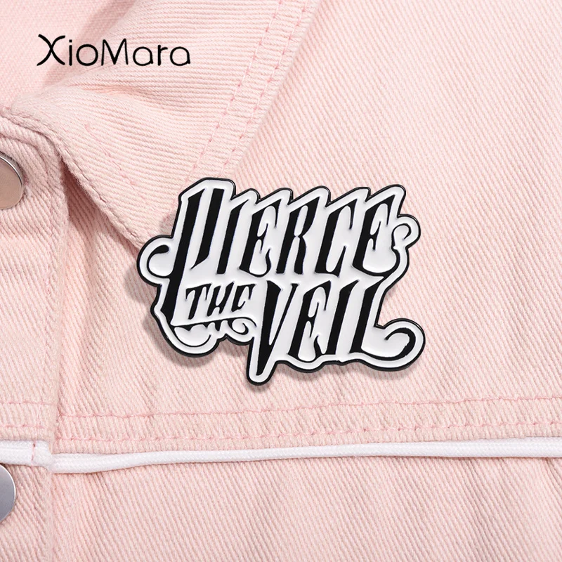 Punk rock band esmalte pino pierce o véu logotipo música broche lapela mochila crachá moda jóias presente para fãs amigos
