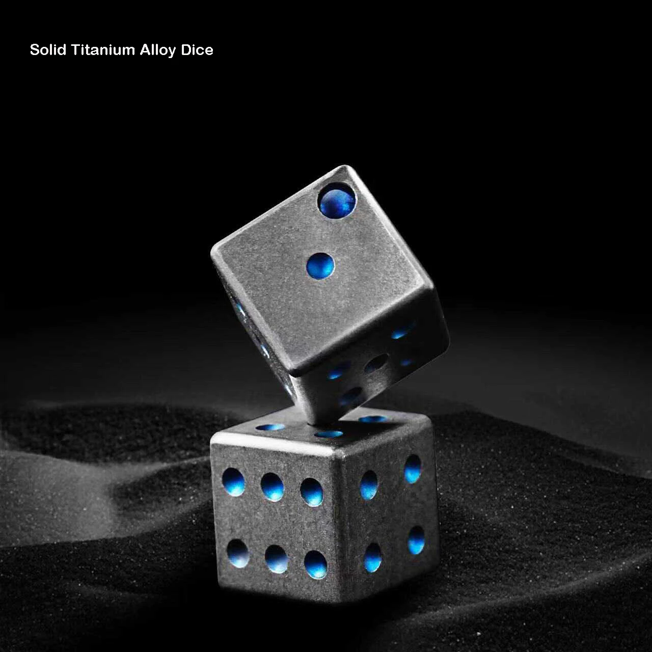 Solid Titanium Alloy Dice Toy Pendant 14mm Six Sided Chilled Red Wine Beer Dice