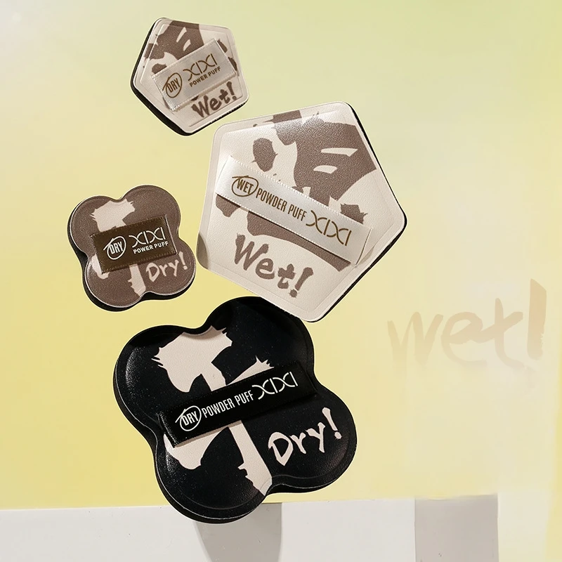 4 szt. Miękkie puszki do pudru z poduszką powietrzną, okrągłe elastyczne puszki do makijażu w kształcie pianki marshmallow, do stosowania na sucho i mokro, do podkładu i pudru.