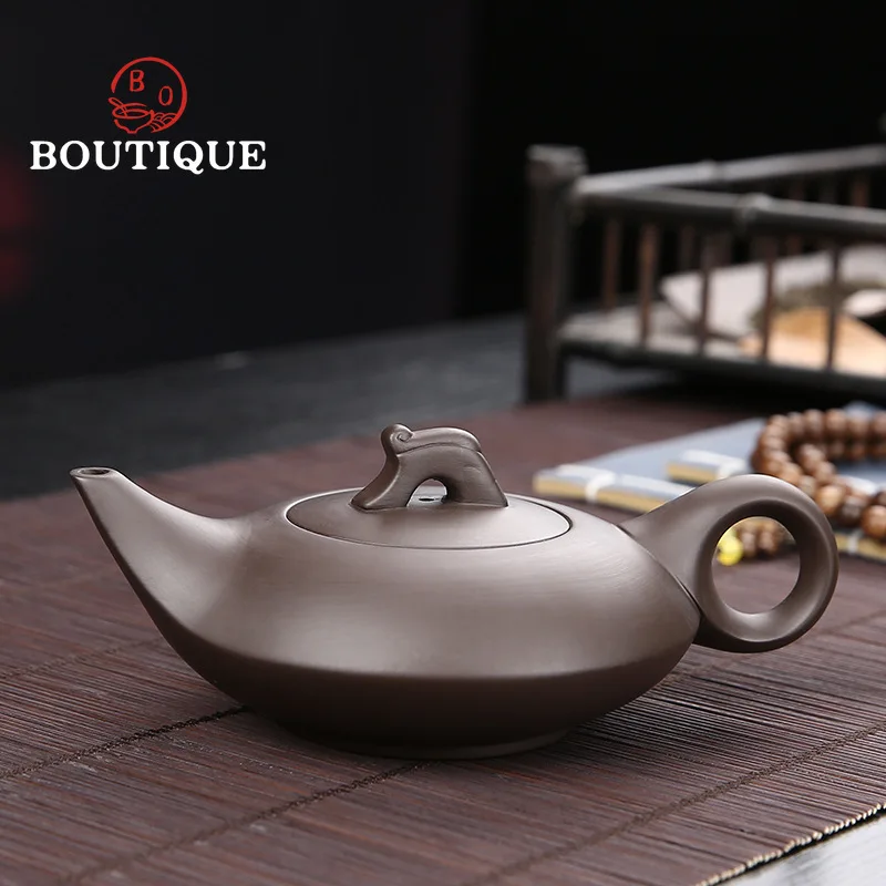 185ml Yixing Teapot Boat Tea Pot Filter Zisha Pot Craftsman Handmade Kung Fu Tet Set Teaware Pure Drinkware Set Customized Gifts