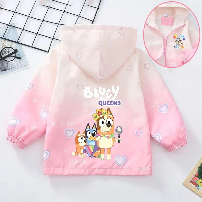 Blueys Bingo Peperoncino Giacca Ragazza Primavera Autunno Abbigliamento per bambini Bambino Simpatico cartone animato Antivento Casuals Cappotti Compleanno Regalo di Natale 2024 Nuovo