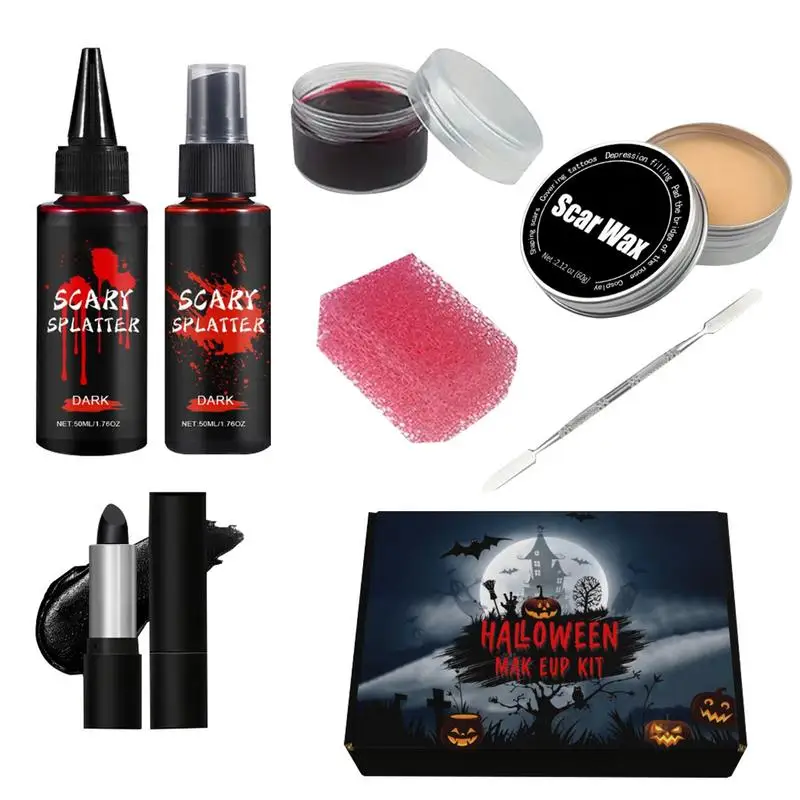 New Halloween Makeup Kit Halloween Liquid Blood Eye Blood Drops Halloween Simulation Fake Blood Spray For Cosplay Blood