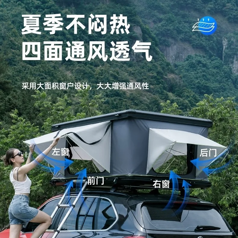 

Приподнятая полностью алюминиевая палатка на крыше, самостоятельный тур, кемпинговый люк на крыше, толщина золота, влажность, вертолет Jietu, путешествие