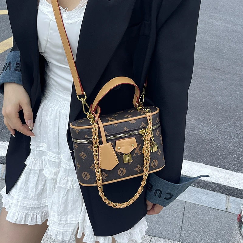 Damska skórzana torebka na ramię Popularna klasyczna elegancka marka luksusowa znany projektant z wieloma kieszeniami