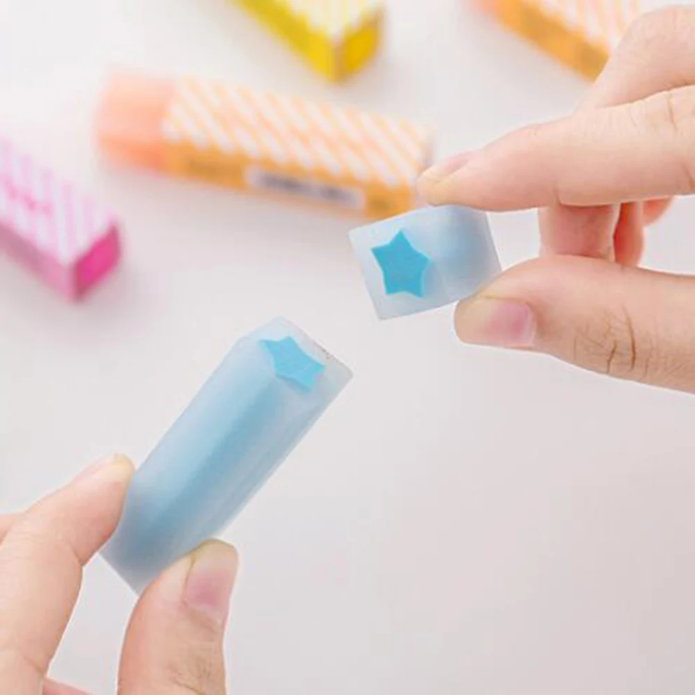 

10 Pcs Cartoon Erasers Rubber Material Cute Design Kids Stationery Gift Box Party Favors Giveaways School Supplies