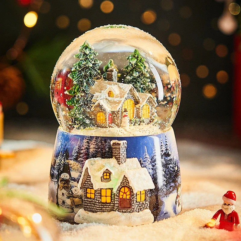 Rotating snow crystal ball music box, Bluetooth music box, gift for boyfriend, girlfriend, children, children