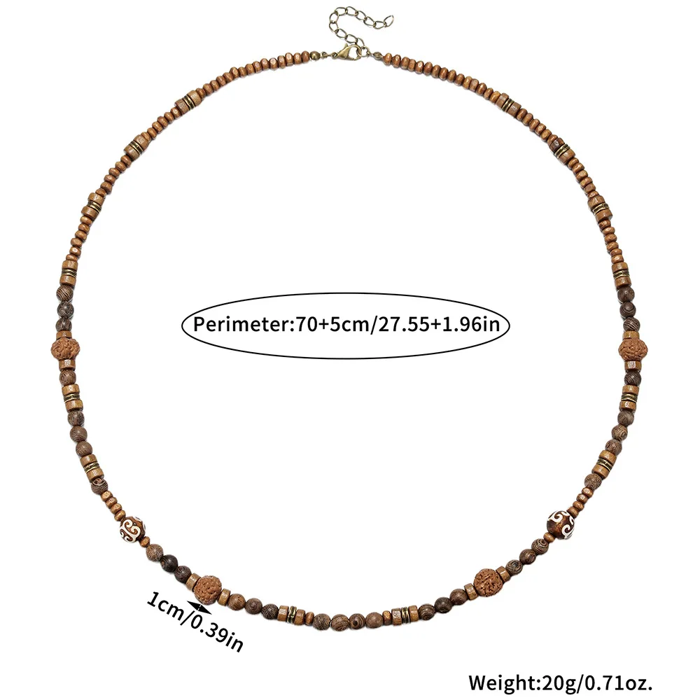 Bohemia Coconut Shell Wood Beads Necklace Retro Long Summer Walnut Men Necklace Fashion Beach Party Jewelry Accessories view 6