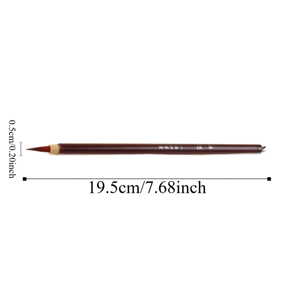 2pcs Soft Hair Chinese Brush 0.5cm Imitation Rabbit Hair Painting Pen for Chinese Soft Grip Lightweight Hook Line Pen
