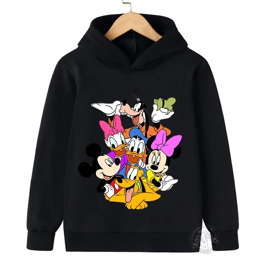 Kids Clothes Girls Minnie Hoodie Boys Clothes Donald Duck Mickey Mouse Pattern Children Top Hoodie Fashion Outdoor Pullover Kids