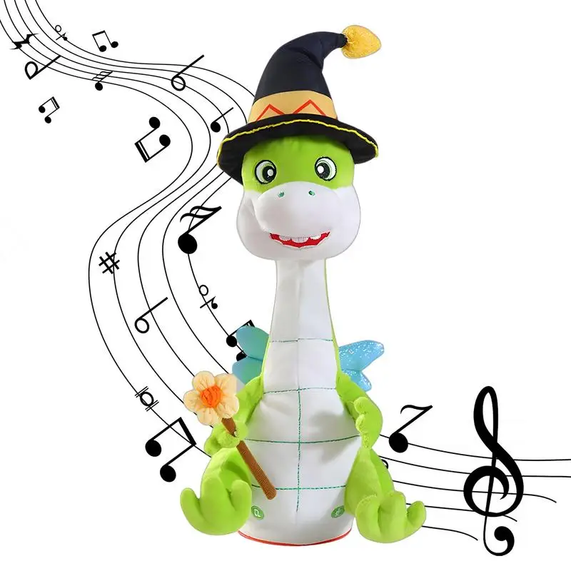 

Musical Dancing Dinosaur Baby Toy 30cm Wireless Dinosaur Mimicking Twisted Electronic Soft Plush Toy With Light Sound Talking