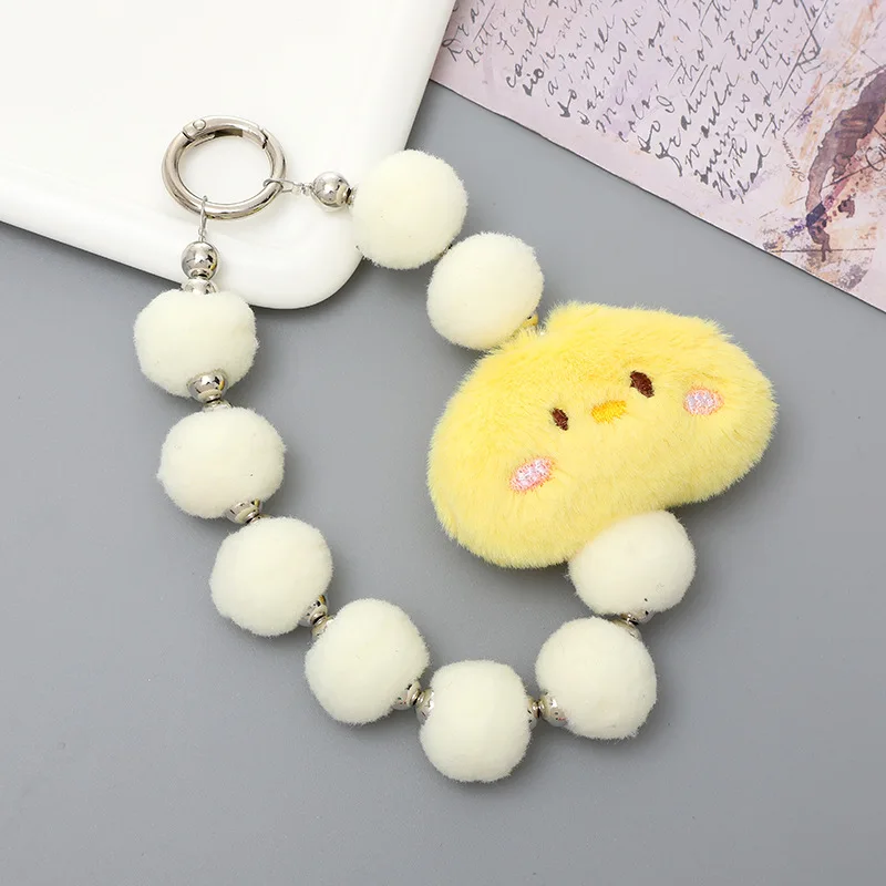 Cartoon plush doll pendant, cute little dog beaded phone case accessories