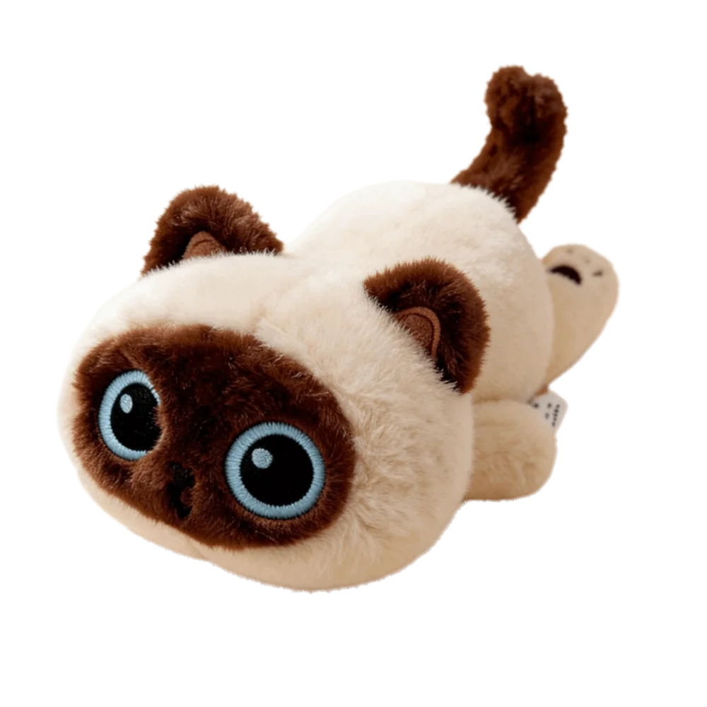 Cute Big Eyes Cat Plush Toy Realistic Texture Lifelike Kitten Simulation Cat Plush Doll Lovely 22cm Siamese Cat Plush Doll