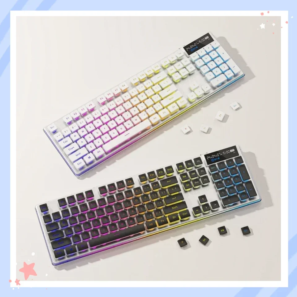 New Eweadn V3pro Wireless Bluetooth Tri-mode Ultra-Thin Keyboard RGB Backlit Ergonomic Gaming Keyboard Learn Laptop Accessories