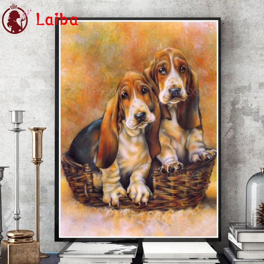 5D DIY Diamond Painting for Home Decoration, Diamond Embroidery, Dog, Hound Pattern, Full Square, Round Drill, Needlework, Sale