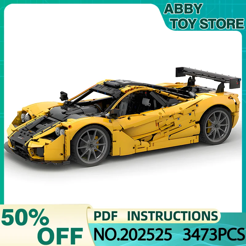 MOC 202525 Technical Sports Race Car Building Blocks Comptible 42172 Speed Vehicle Brick Puzzle Assembly Toys Christmas Gift For